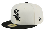 Chicago White Sox Fitted 59Fifty New Era Chrome Black Cap Hat Grey UV