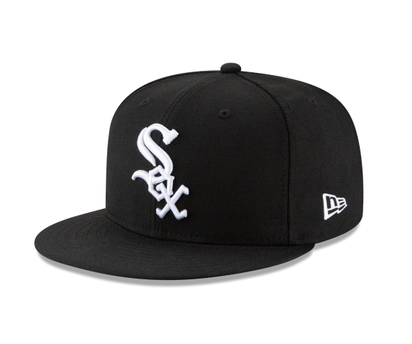 Chicago White Sox Fitted New Era 59Fifty Black White Cap Hat Grey UV - THE 4TH QUARTER