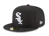 Chicago White Sox Fitted 59Fifty New Era Black Cap Hat Grey UV