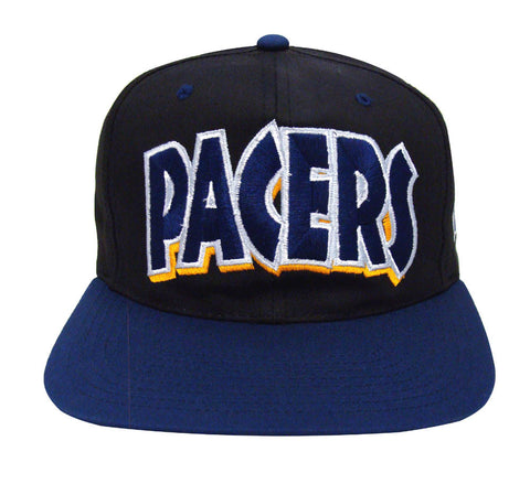 Indiana Pacers Snapback Retro Vintage Block Cap Hat Black Navy