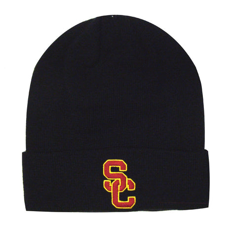 USC Trojans Beanie Embroidered SC Ski Fold Cap Black - THE 4TH QUARTER