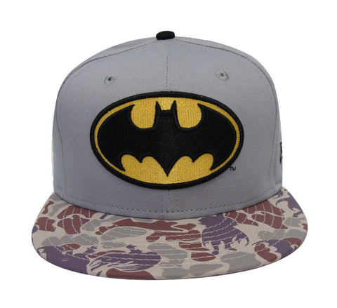 Batman Snapback New Era Logo Cap Hat Grey Camo - THE 4TH QUARTER