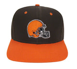 Cleveland Browns Snapback Retro Vintage Logo Cap Hat Brown Orange - THE 4TH QUARTER