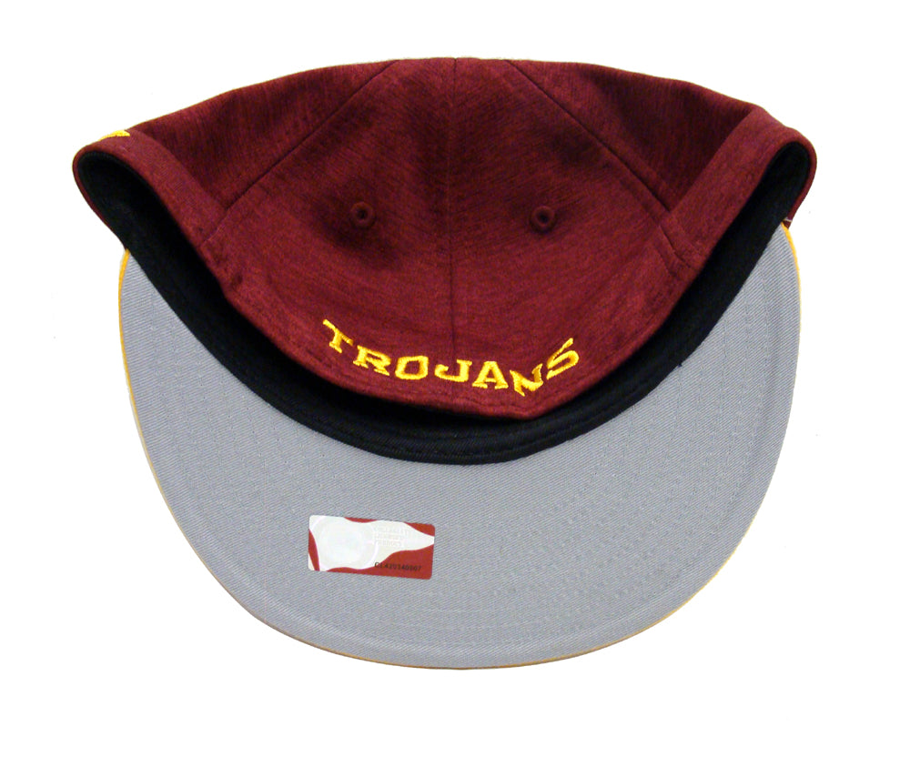USC Trojans Fitted New Era Heather Huge Cap Hat Burgundy Yellow - THE 4TH QUARTER