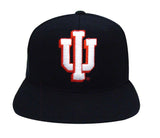 Indiana Hoosiers Snapback Retro Vintage Logo Cap Hat Black - THE 4TH QUARTER