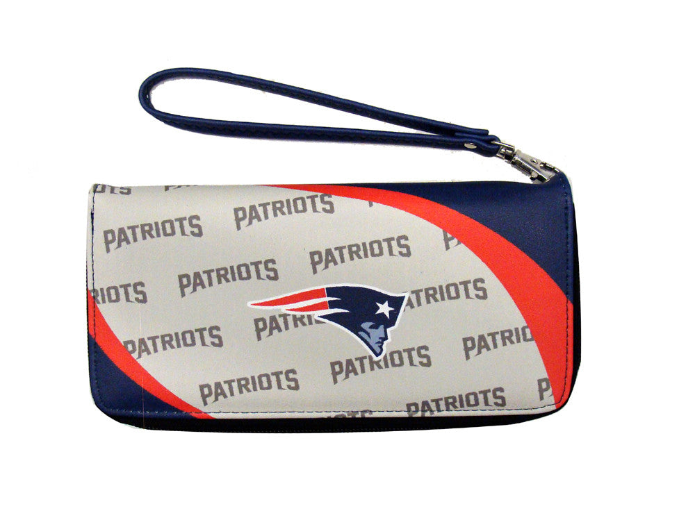 New England Patriots Womens Wallet Curve Zip Organizer - THE 4TH QUARTER