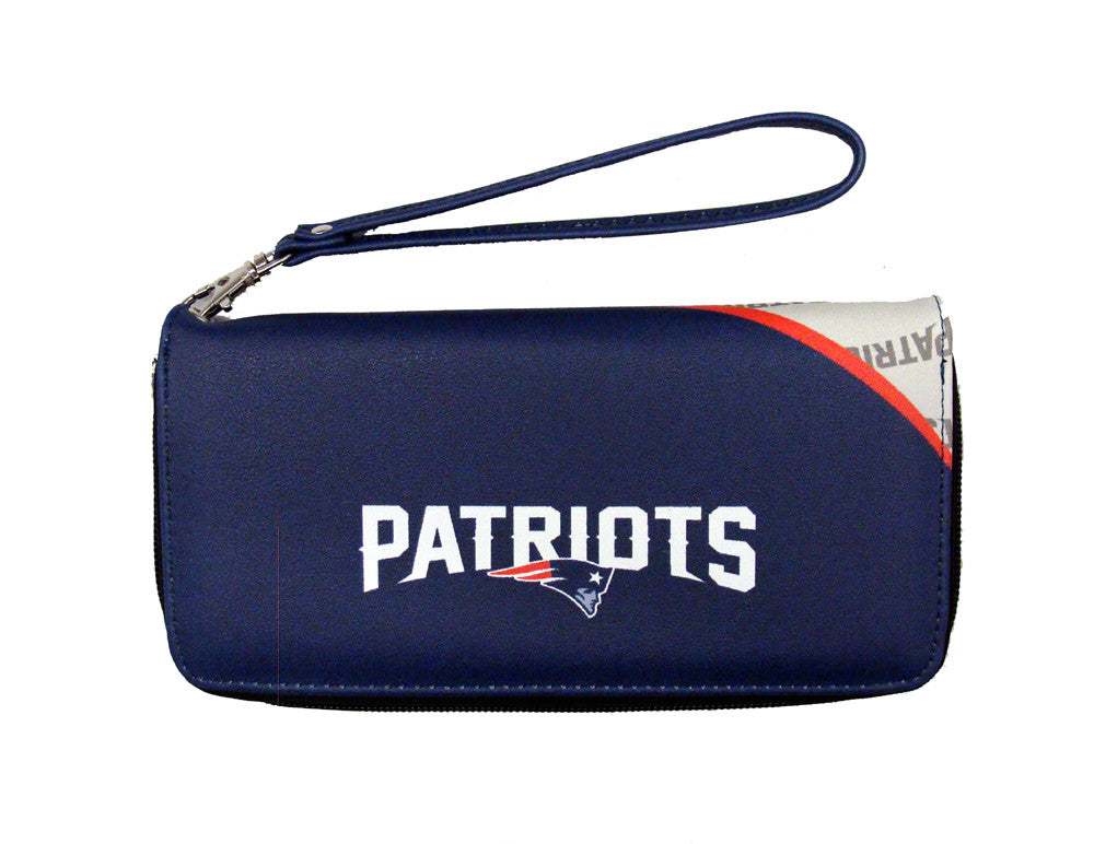 New England Patriots Womens Wallet Curve Zip Organizer - THE 4TH QUARTER