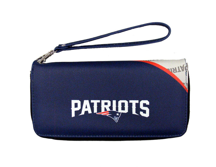 New England Patriots Womens Wallet Curve Zip Organizer - THE 4TH QUARTER