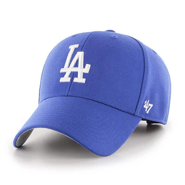 Los Angeles Dodgers Adjustable '47 Brand Basic MVP Velcro Cap Hat Blue - THE 4TH QUARTER