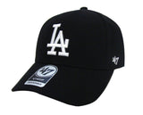 Los Angeles Dodgers Adjustable '47 Brand MVP Cap Hat Velcro Black - THE 4TH QUARTER