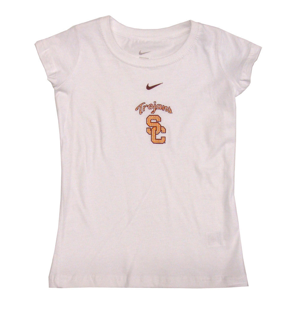 USC Trojans Kids Girls Nike Name & Logo T-Shirt White - THE 4TH QUARTER