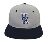 University of Kentucky Snapback Retro Vintage Logo Cap Hat Grey Navy - THE 4TH QUARTER