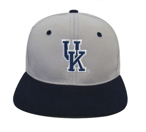 University of Kentucky Snapback Retro Vintage Logo Cap Hat Grey Navy - THE 4TH QUARTER