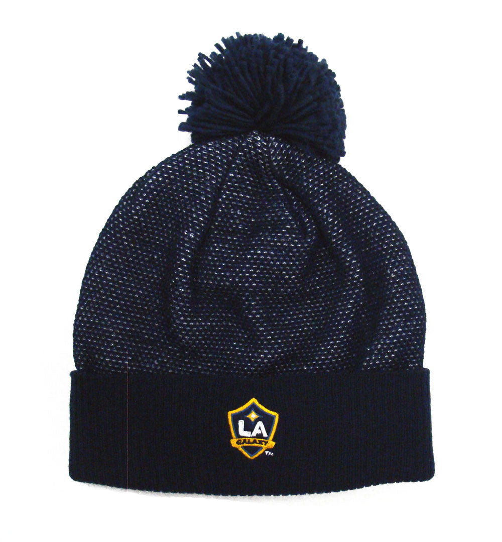 Los Angeles Galaxy Beanie Adidas Authentic Cuffed Knit Pom Cap Navy - THE 4TH QUARTER