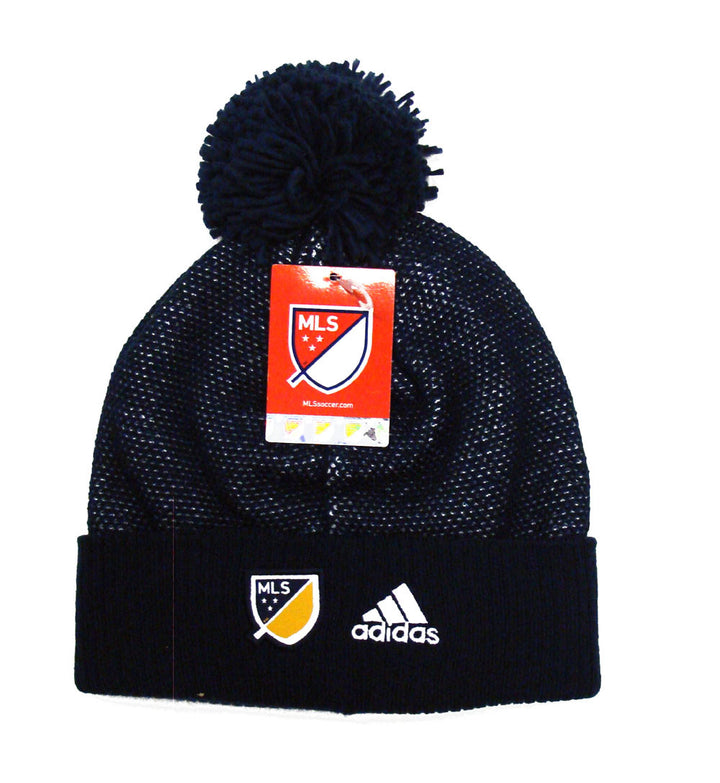 Los Angeles Galaxy Beanie Adidas Authentic Cuffed Knit Pom Cap Navy - THE 4TH QUARTER
