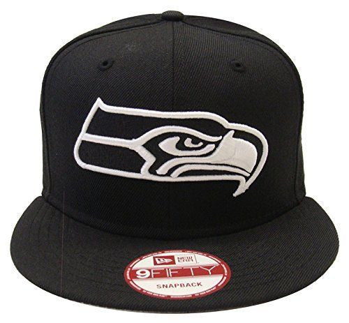 Seattle Seahawks Snapback New Era Cap Hat Black &amp; White - THE 4TH QUARTER