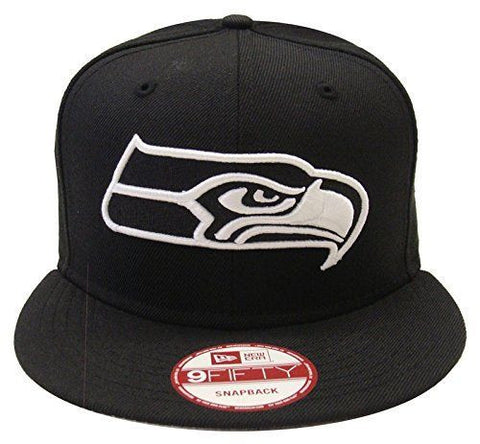 Seattle Seahawks Snapback New Era Cap Hat Black & White - THE 4TH QUARTER