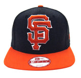 San Francisco Giants New Era Logo Grand Snapback Cap Hat Charcoal Orange - THE 4TH QUARTER