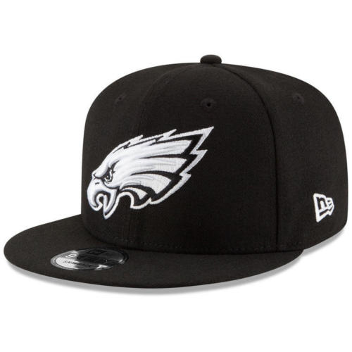 Philadelphia Eagles New Era Snapback Black White Hat Cap - THE 4TH QUARTER