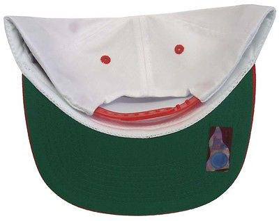 De Paul University Blue Demons Snapback Retro 2 Tone Script Cap Hat White Red - THE 4TH QUARTER