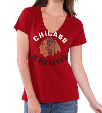 Chicago Blackhawks Womens G-III Strike Zone Tee Red - THE 4TH QUARTER