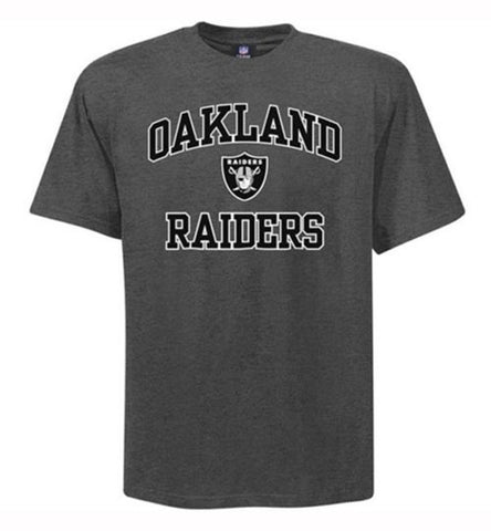 Oakland Raiders Mens Heart & Soul T-Shirt Charcoal Grey - THE 4TH QUARTER