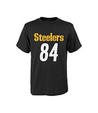 Pittsburgh Steelers Youth #84 Antonio Brown Mainliner Name & Number T-Shirt - THE 4TH QUARTER