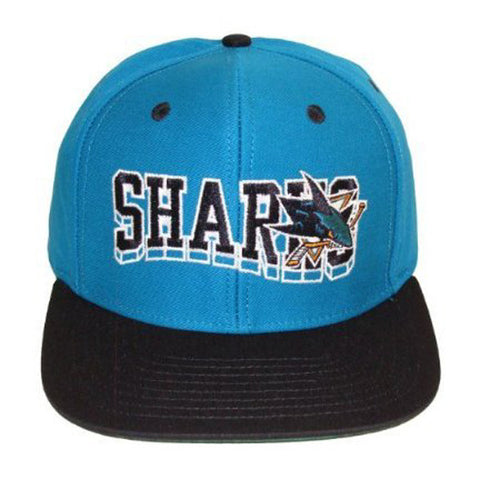 San Jose Sharks Snapback Cap Hat Script 2 Tone BB - THE 4TH QUARTER
