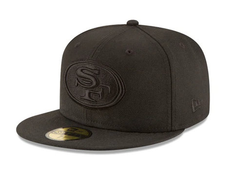 San Francisco 49ers Fitted New Era 59Fifty Black on Black Cap Hat