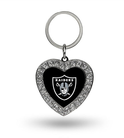 Oakland Raiders Rhinestone Heart Key Chain - THE 4TH QUARTER