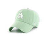 Los Angeles Dodgers Strapback Adjustable '47 Brand Clean Up Adjustable Cap Hat Light Green - THE 4TH QUARTER