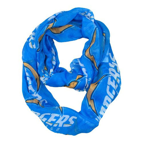 Los Angeles Chargers Little Earth Productions Sheer Infinity Scarf Blue - THE 4TH QUARTER