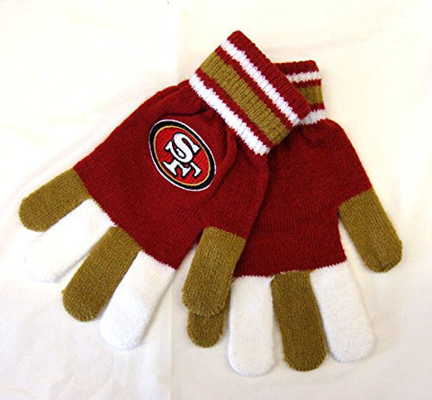 San Francisco 49ers Adult Team Logo Multi Color Knit Gloves