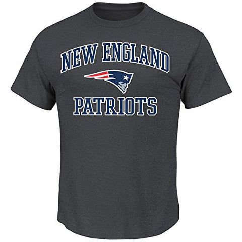 New England Patriots Mens Heart & Soul T-Shirt Charcoal Grey - THE 4TH QUARTER