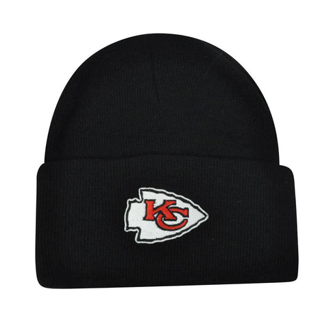 Kansas City Chiefs Beanie Embroidered Folded Cap Black - THE 4TH QUARTER
