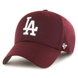 Los Angeles Dodgers Adjustable '47 Brand MVP Cap Hat Velcro Dark Maroon
