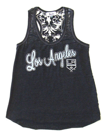 Los Angeles Kings Womens Touch by Alyssa Milano Flourish Tank Charcoal - THE 4TH QUARTER