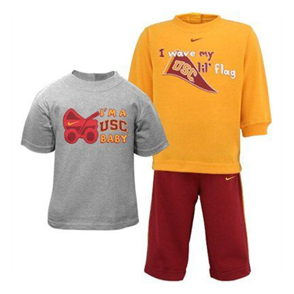 USC Trojans Infant Nike 3-Piece T-Shirt & Sweatpants Set - THE 4TH QUARTER