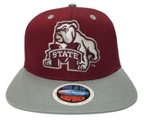 Mississippi State Bulldogs Snapback Retro Mascot And Logo Cap Hat Burgundy Grey - THE 4TH QUARTER