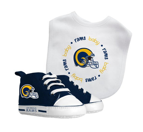 Los Angeles Rams Infant Baby (0-6 Months) Bib & Pre-Walkers Set - THE 4TH QUARTER