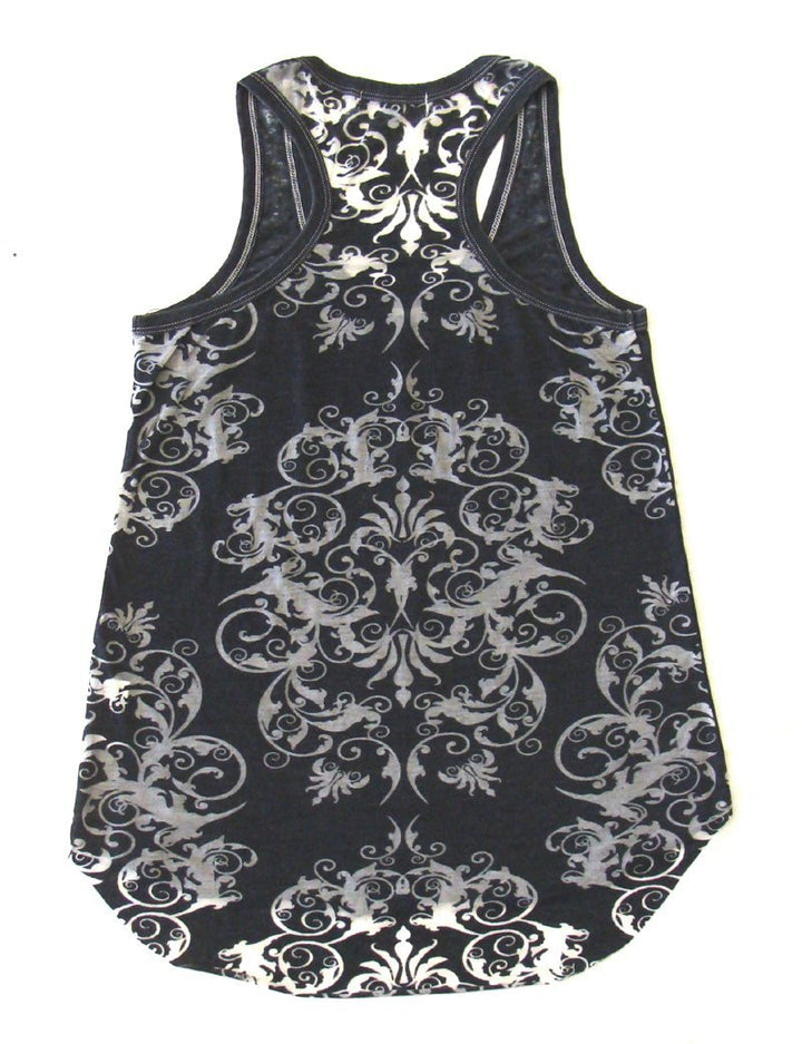 Los Angeles Kings Womens Touch by Alyssa Milano Flourish Tank Charcoal - THE 4TH QUARTER