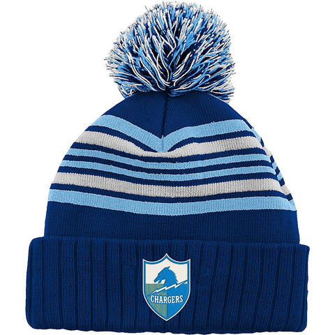 San Diego Chargers Youth Embroidered Pom Beanie Fold Cap - THE 4TH QUARTER
