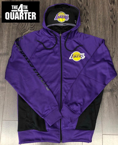 Los Angeles Lakers Mens Jacket UNK Full Zip Hooded Fleece Purple