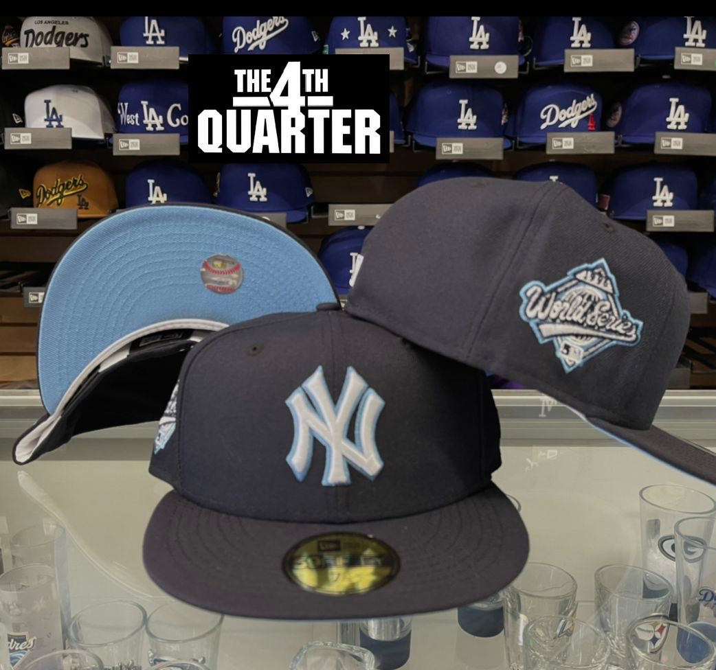 New York Yankees New Era 59FIFTY Outline Fitted 96 WS Navy Cap Hat Icy UV - THE 4TH QUARTER
