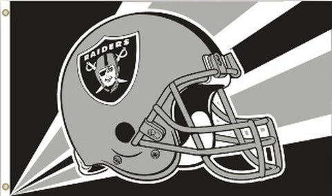 Oakland Raiders Bar Home Premium Helmet Decor 3' X 5' Flag Logo