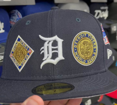 Detroit Tigers Fitted New Era 59FIFTY 4X World Series Champions Navy Grey UV