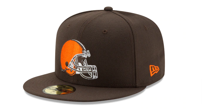 Cleveland Browns Fitted New Era 59FIFTY Helmet Logo Brown Cap Hat - THE 4TH QUARTER