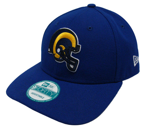 Los Angeles Rams Old School Logo New Era 9Forty Adjustable Royal Blue Velcro Cap Hat - THE 4TH QUARTER
