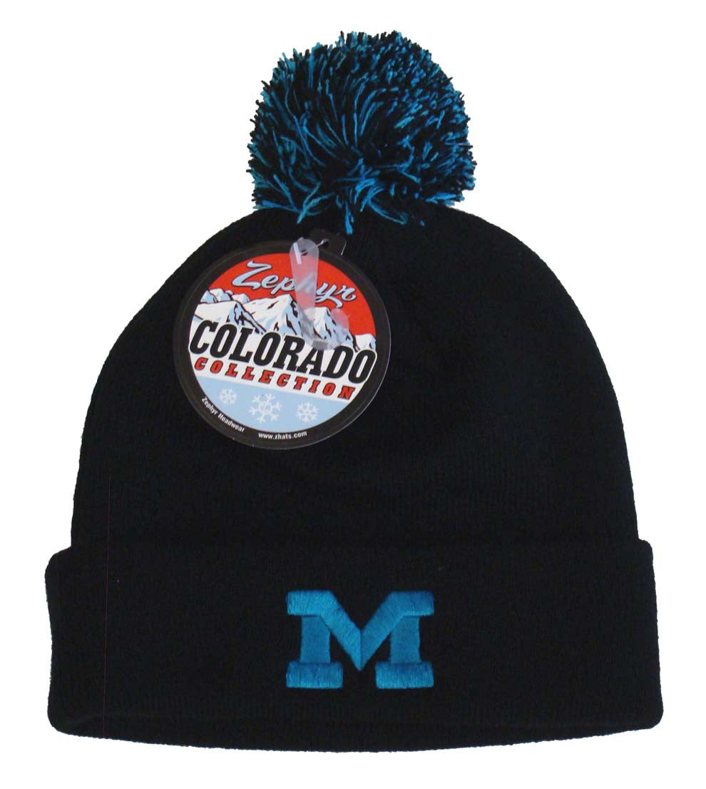 Michigan Wolverines Zephyr Gamma Black Knit Hat Beanie - THE 4TH QUARTER
