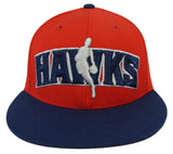 Atlanta Hawks Snapback Adidas Jumbo Big Logo Cap Hat 2 Tone Red Navy - THE 4TH QUARTER